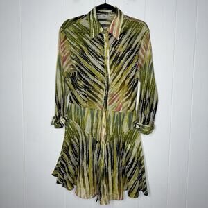 Devotion Twins Women’s Hilda Tie Dye Shirt Dress Long Sleeve Size Medium